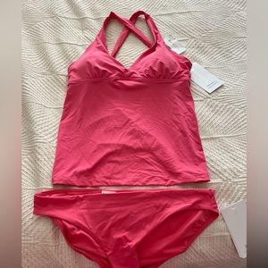 Athleta Coral Tankini Top and Bottoms size Medium